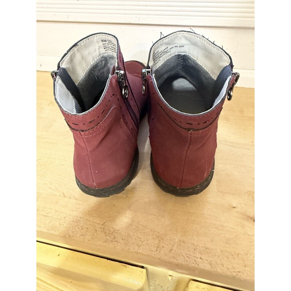 Jbu By Jambu Womens Juno Ankle Boots Red Black Side Zip Memory Foam 8 M - Picture 4 of 8